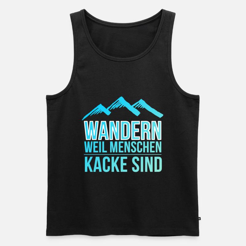 Wandern gehen Wanderschuhe Wanderung Geschenk - Männer Premium Bio Tank Top - Schwarz