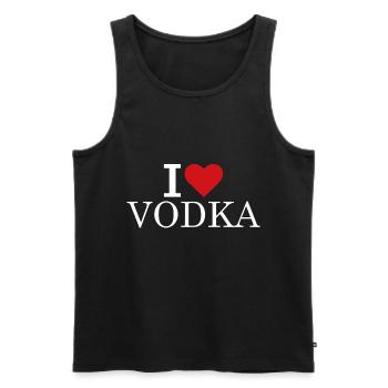 Vodka, alcohol, love vodka. - Men's Premium Organic Tank Top - black - Front - AI Model Male 178 light (178cm)