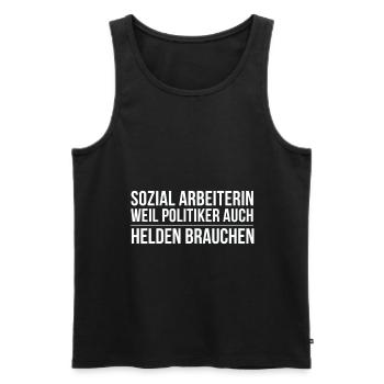 Travailleur social Assistante sociale - Débardeur bio Premium Homme - noir - Devant - AI Model Male 178 light (178cm)