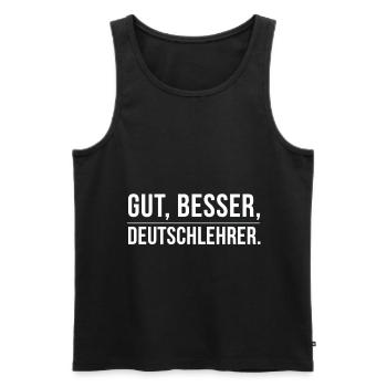 Deutschlehrer Deutschlehrerin Lehrer Geschenkidee - Männer Premium Bio Tank Top - Schwarz - Vorne - AI Model Male 178 light (178cm)