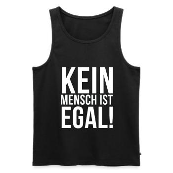 Antifa T-Shirt links gegen rechts Geschenkidee - Männer Premium Bio Tank Top - Schwarz - Vorne - Michal (187cm)