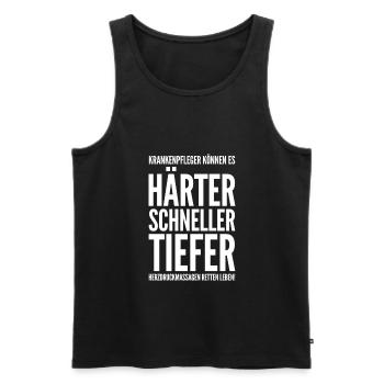 Geschenkidee für Krankenpfleger Pflegerin Pfleger - Männer Premium Bio Tank Top - Schwarz - Vorne - Michal (187cm)