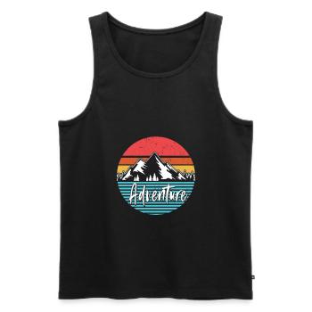 Reisen Travel Urlaub Berge Zelten Alpen Geschenke - Männer Premium Bio Tank Top - Schwarz - Vorne - AI Model Male 178 light (178cm)