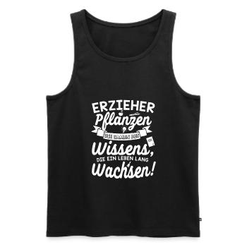 Educator T-Shirts | Educator Training Gift - Men's Premium Organic Tank Top - black - Front - Michal (187cm)