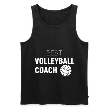 Meilleur entraîneur de volley-ball | Sport Coach Cadeaux - Débardeur bio Premium Homme - noir - Devant - Michal (187cm)