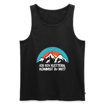 Klettern Sportklettern Felsklettern Geschenkidee - Männer Premium Bio Tank Top - Schwarz - Vorne - AI Model Male 178 light (178cm)