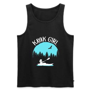 Kayak filles femmes T-shirts sports nautiques cadeau - Débardeur bio Premium Homme - noir - Devant - Michal (187cm)