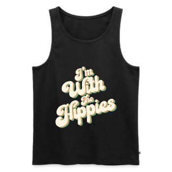 Musique hippie | Hippies Lifestyle 60 Idée cadeau - Débardeur bio Premium Homme - noir - Devant - AI Model Male 178 light (178cm)