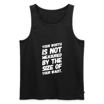 Anti Fatshaming T-shirts | Curvy corps cadeau - Débardeur bio Premium Homme - noir - Devant - AI Model Male 178 light (178cm)