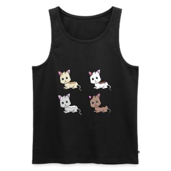 Cats 4 times - Men's Premium Organic Tank Top - black - Front - Michal (187cm)