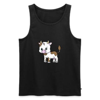 une petite vache mignonne - Débardeur bio Premium Homme - noir - Devant - AI Model Male 178 light (178cm)