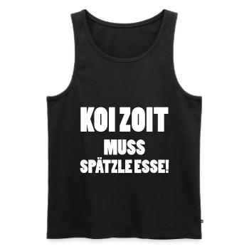 Spätzle mit Soß | Schwaben Schwabe Shirt Geschenke - Männer Premium Bio Tank Top - Schwarz - Vorne - Michal (187cm)