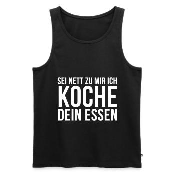 Chef | Cuisine cuisine formation idées cadeaux - Débardeur bio Premium Homme - noir - Devant - Michal (187cm)