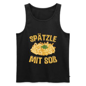 Spätzle mit Soß | Schwabe Schwäbisch Geschenkideen - Männer Premium Bio Tank Top - Schwarz - Vorne - Michal (187cm)