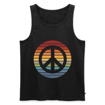 Hippie Shirt Retro | Hippies 60s Peace Gifts - Men's Premium Organic Tank Top - black - Front - AI Model Male 178 light (178cm)