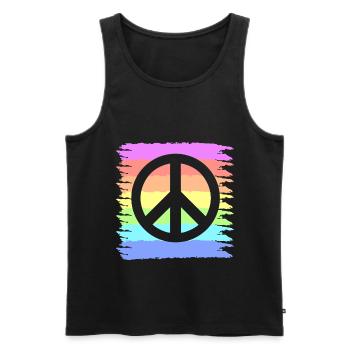 Hippie | Peace Sign Hippies Love Gift Ideas - Men's Premium Organic Tank Top - black - Front - AI Model Male 178 light (178cm)