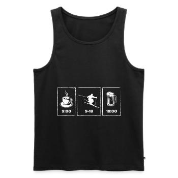 Skiing | Ski skiers Ski holiday sport gift - Men's Premium Organic Tank Top - black - Front - AI Model Male 178 light (178cm)