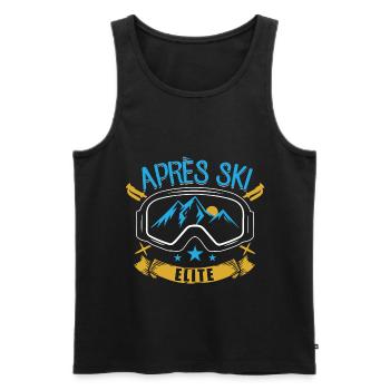 Apre Ski Elite | Snowboard Ski Skiing Gifts - Men's Premium Organic Tank Top - black - Front - AI Model Male 178 light (178cm)