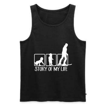 Skiers | Ski Skis Ski Holiday Skiing Gift - Men's Premium Organic Tank Top - black - Front - AI Model Male 178 light (178cm)