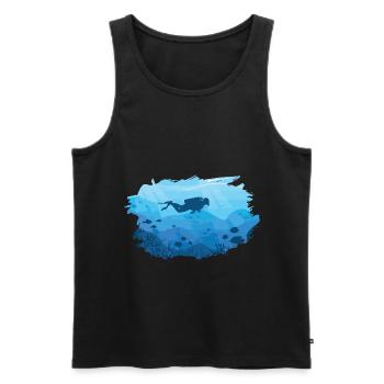 Divers | Diving Diving Diving License Gifts - Men's Premium Organic Tank Top - black - Front - AI Model Male 178 light (178cm)