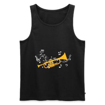 Trompette | Trompette trompette Instrument cadeau - Débardeur bio Premium Homme - noir - Devant - Michal (187cm)