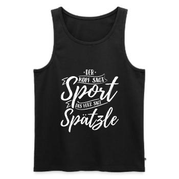 Spätzle Sprüche | Schwaben Schwäbisch Geschenkidee - Männer Premium Bio Tank Top - Schwarz - Vorne - AI Model Male 178 light (178cm)