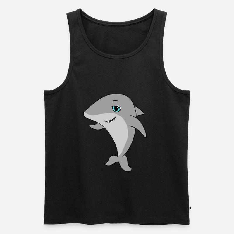 Hai - Männer Premium Bio Tank Top - Schwarz