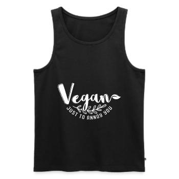Vegan Sayings Vegan Veggie Meatless Gift - Men's Premium Organic Tank Top - black - Front - AI Model Male 178 light (178cm)