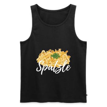 Spätzle Sprüche | Schwäbisch Schwaben Geschenkidee - Männer Premium Bio Tank Top - Schwarz - Vorne - Michal (187cm)