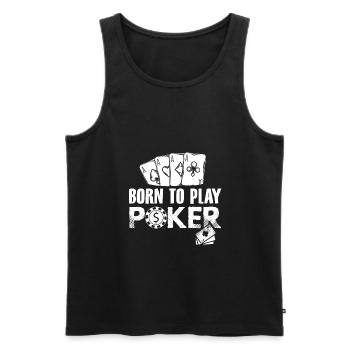 Joueur de poker Cartes de poker poker casino cadeau - Débardeur bio Premium Homme - noir - Devant - Michal (187cm)