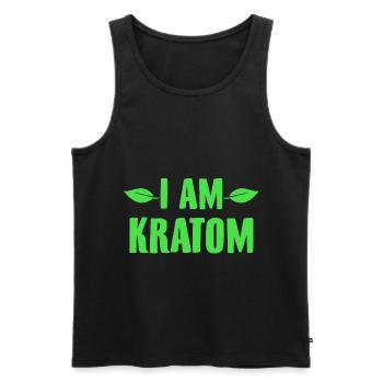 Kratom | Legal drug medicine varieties gift ideas - Men's Premium Organic Tank Top - black - Front - AI Model Male 178 light (178cm)
