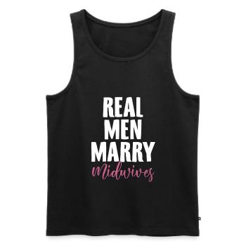 Hebammen Beruf | Hebamme Geburtshelfer Geschenke - Männer Premium Bio Tank Top - Schwarz - Vorne - AI Model Male 178 light (178cm)