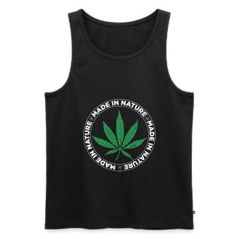 Cannabis 420 | Ott Weed Gras Ganja Cadeaux communs - Débardeur bio Premium Homme - noir - Devant - Michal (187cm)