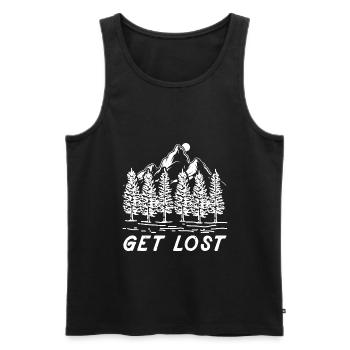 Mountaineering | Mountaineer Hiking Hiking Gifts - Men's Premium Organic Tank Top - black - Front - Michal (187cm)