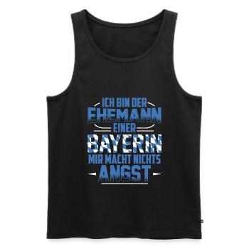 Bayerin | Bayern Bayrisch Oberbayern Geschenkideen - Männer Premium Bio Tank Top - Schwarz - Vorne - Michal (187cm)