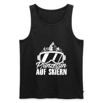Ski Prinzessin | Frauen Skifahren Winter Geschenke - Männer Premium Bio Tank Top - Schwarz - Vorne - Michal (187cm)