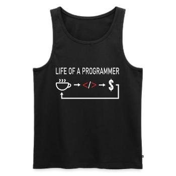 Informatiker Life of a programmer coder coding - Männer Premium Bio Tank Top - Schwarz - Vorne - Michal (187cm)