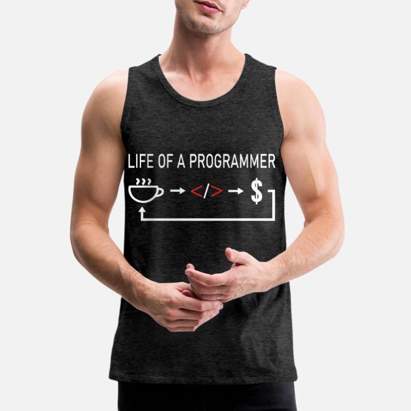 Computer scientist Life of a programmer coder coding Men's Premium Organic Tank Top