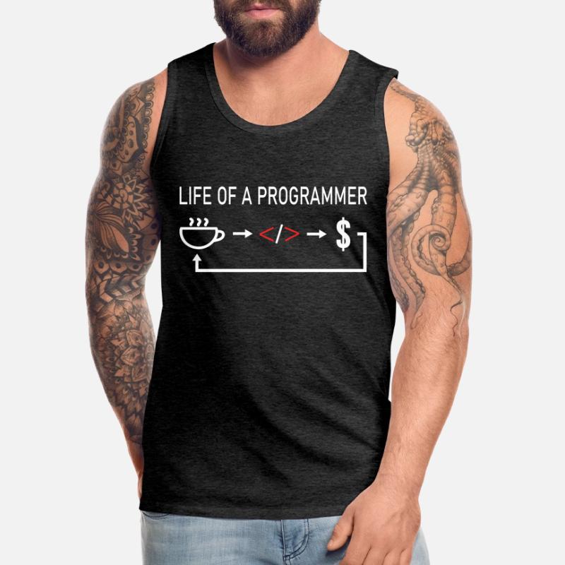Computer scientist Life of a programmer coder coding Men's Premium Organic Tank Top