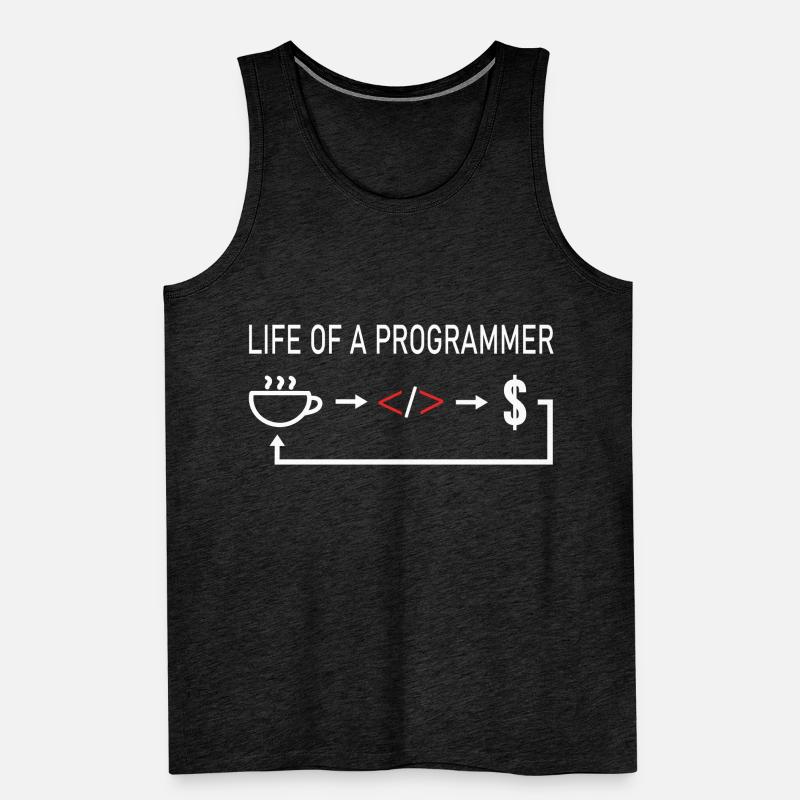 Informaticien La vie d'un programmeur codeur codage Débardeur bio Premium Homme