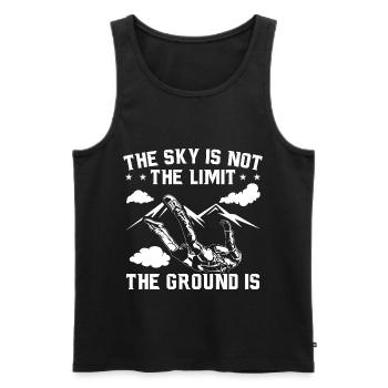 Skydive Hobby | Idée cadeau parachute parachutisme - Débardeur bio Premium Homme - noir - Devant - Michal (187cm)