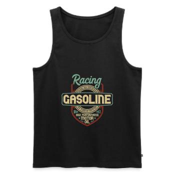 RASING-BENZIN - Männer Premium Bio Tank Top - Schwarz - Vorne - Michal (187cm)