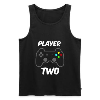 Player ONE - Player TWO Partnerlook - Débardeur bio Premium Homme - noir - Devant - AI Model Male 178 light (178cm)