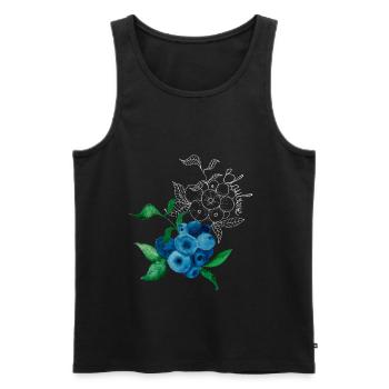 Blaubeere - Männer Premium Bio Tank Top - Schwarz - Vorne - AI Model Male 178 light (178cm)