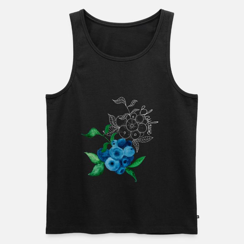 Blaubeere - Männer Premium Bio Tank Top - Schwarz