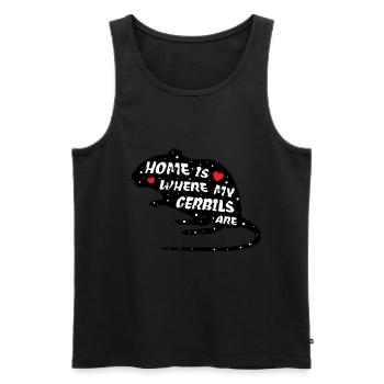 Gerbils | Funny saying | With mouse - Men's Premium Organic Tank Top - black - Front - AI Model Male 178 light (178cm)