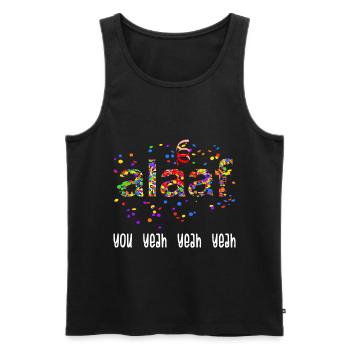 Alaaf You Yeah Yeah Oui carnaval de confettis costume - Débardeur bio Premium Homme - noir - Devant - AI Model Male 178 light (178cm)
