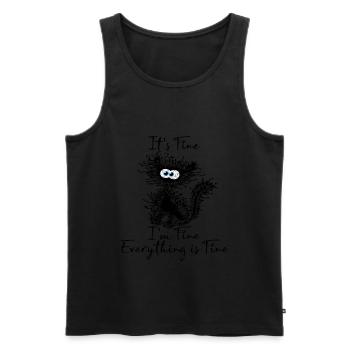 It's Fine I'm Fine Everything is Fine Katzen Shirt - Männer Premium Bio Tank Top - Schwarz - Vorne - AI Model Male 178 light (178cm)