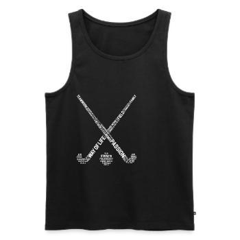 Hockey sur gazon Chandail de hockey en salle - Débardeur bio Premium Homme - noir - Devant - Michal (187cm)