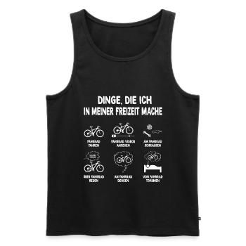 Fahrrad Dinge die ich in meiner Freizeit mache - Männer Premium Bio Tank Top - Schwarz - Vorne - Michal (187cm)